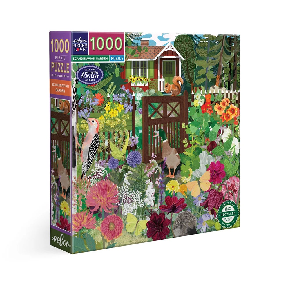 Eeboo, Puzzle, Gifts, 1000 piece, Jigsaw, Scandinavian Garden, 930774